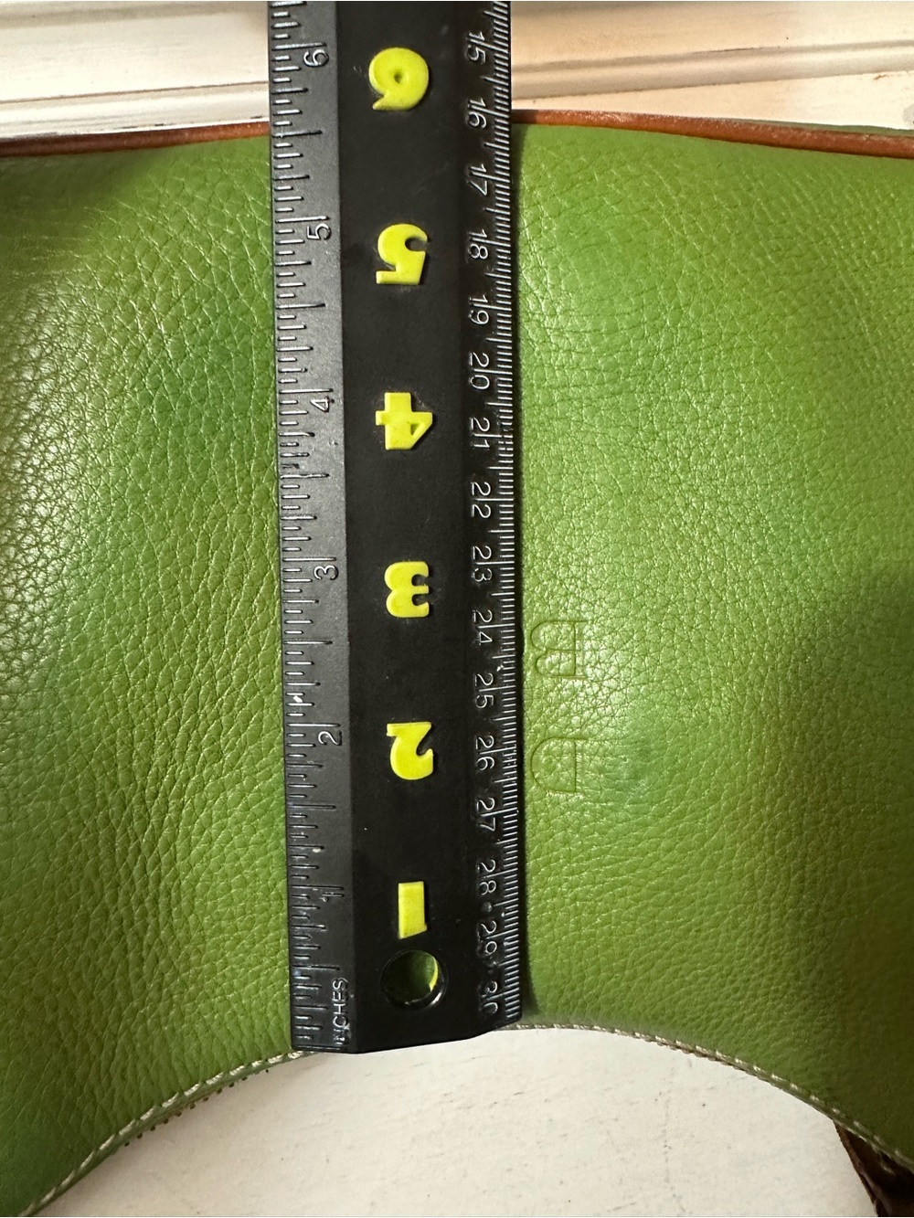 Dooney & Bourke Green Pebbled Leather Shoulder Bag with Brown Trim - Picture 12 of 13